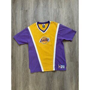 Vitnage 90s Champion NBA LA Lakers Warm Up Jersey Kobe Slam Dunk Rare